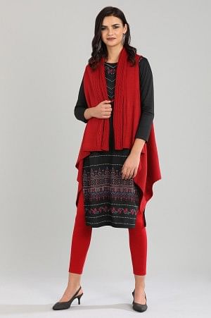 Red Shawl Collar Sweater