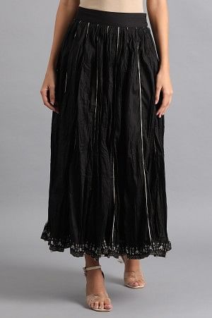 Black Crinkled Skirt