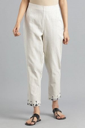 Ecru Yarn-dyed Pants