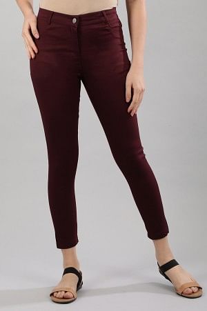 Red Solid Jeggings