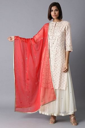 Persian Red Embroidered Drape
