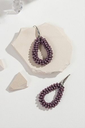 Purple Handmade Crystal Stud Earrings