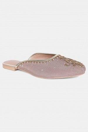 Sand Round Toe Embroidered Flat - Wpoppy