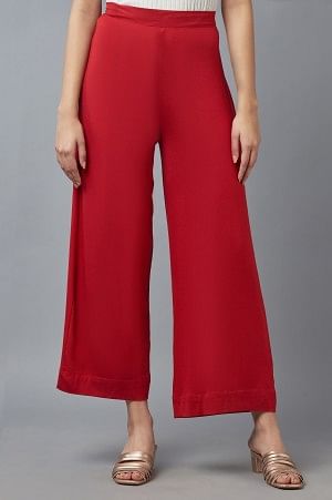 Red Loose Fit Palazzo