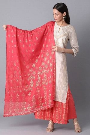 Red Voile Printed Dupatta