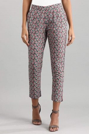 Grey Printed Trousers