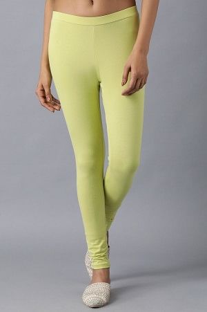 Green Solid Tights