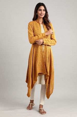 Yellow Shawl Collar Sweater