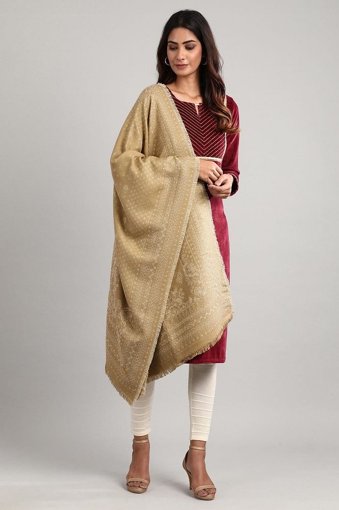 Beige/Golden Single discount 25% WOMEN FASHION Accessories Shawl Golden Shana shawl 