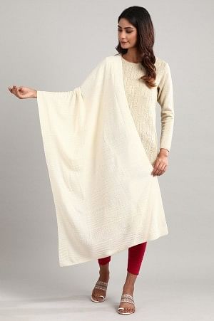 White Knitted Shawl 