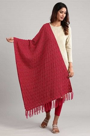 Pink Knitted Shawl 
