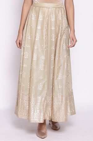 Gold Kali Placement Print Skirt