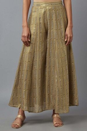 Gold Paisley Flared Culottes