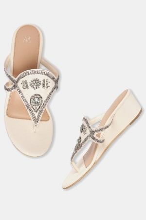 W Embroidered Open Wedge-Whannah
