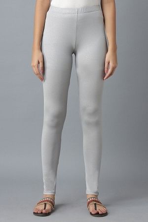 Silver Solid Tights