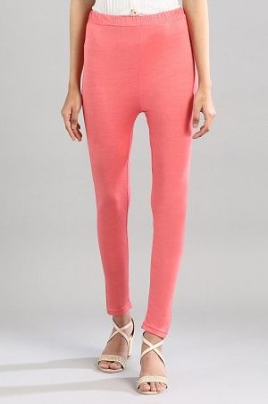 Pink Casual Tights