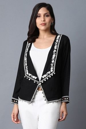 Black Chunky Embroidered Jacket 