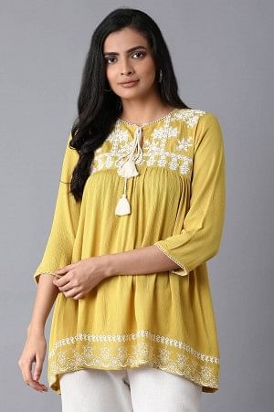 Yellow Gathered Top