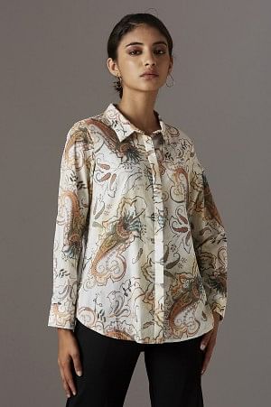 Multicolored Paisely Print Shirt