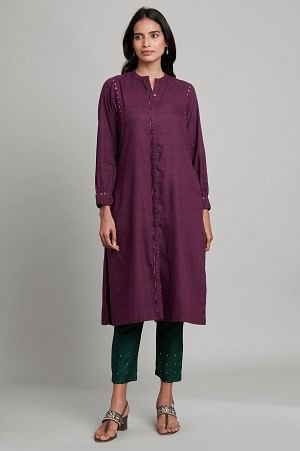 Purple Harit Khadi Shirt Dress