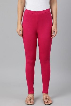 Berry Pink Solid Knitted Women's Tights