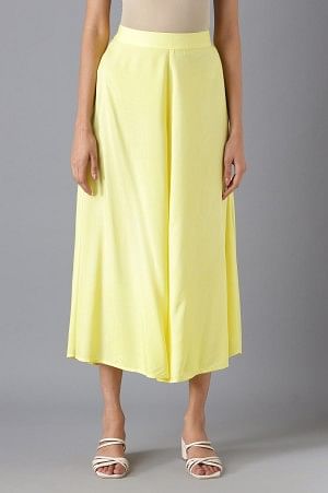 Lime Yellow Solid Culottes