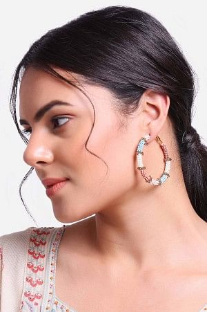 Mulitcoloured Handcrafted Hoop Earrings