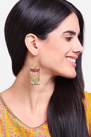 Multicoloured Beaded Dangler Earrings